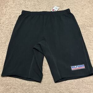 VTG Tommy Hilfiger Men Athletic Shorts XL Cotton Black USA MADE New Old Stock